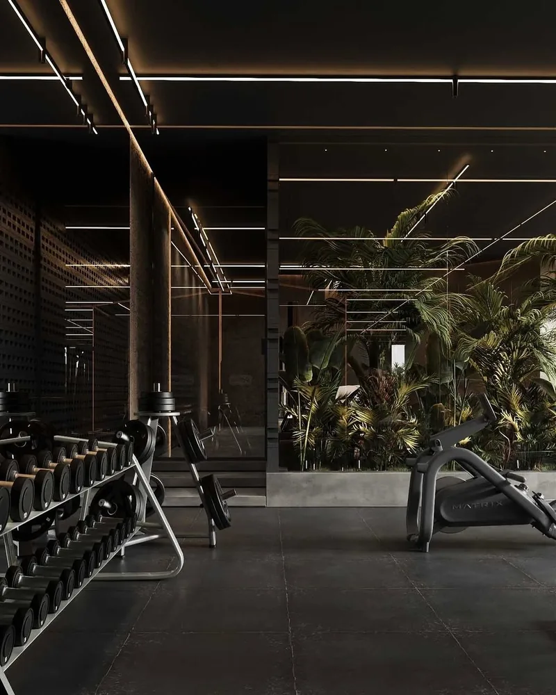 Free weights and conditioning equipment on the ASAI GYM strength floor